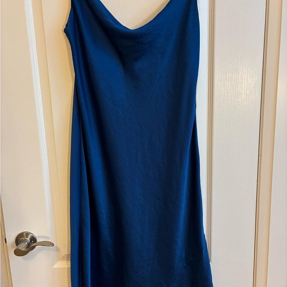 Wilfred Elegant Blue Cowlneck Slip Dress